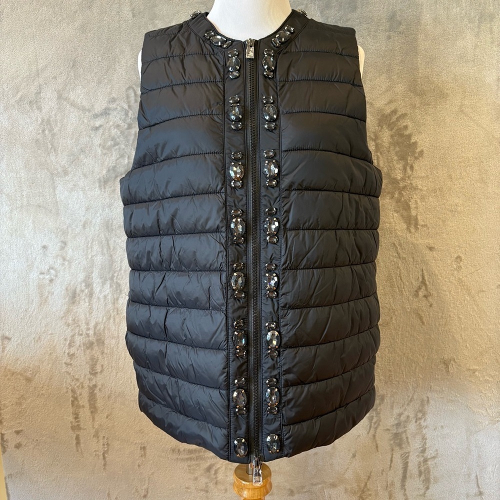 NWT Jewel Embellished Puffer Quilted Vest Wmn’s Sz M